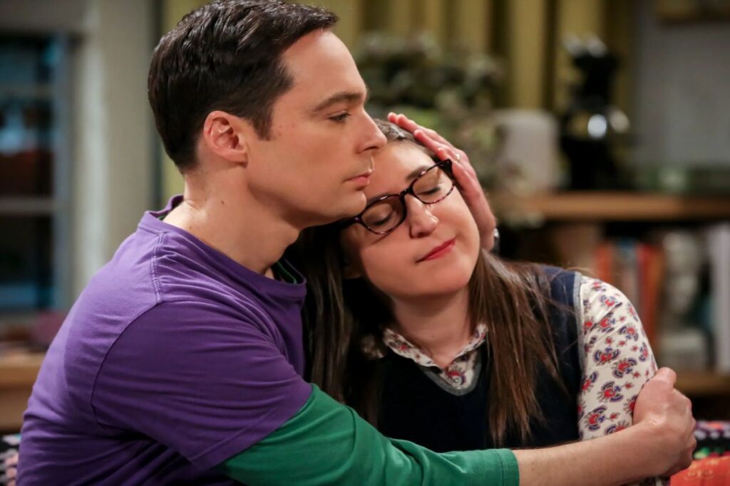 A Picture of Jim Parsons and Mayim Bialik