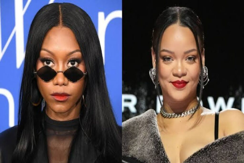 A side by side picture of Muni Long and Rihanna