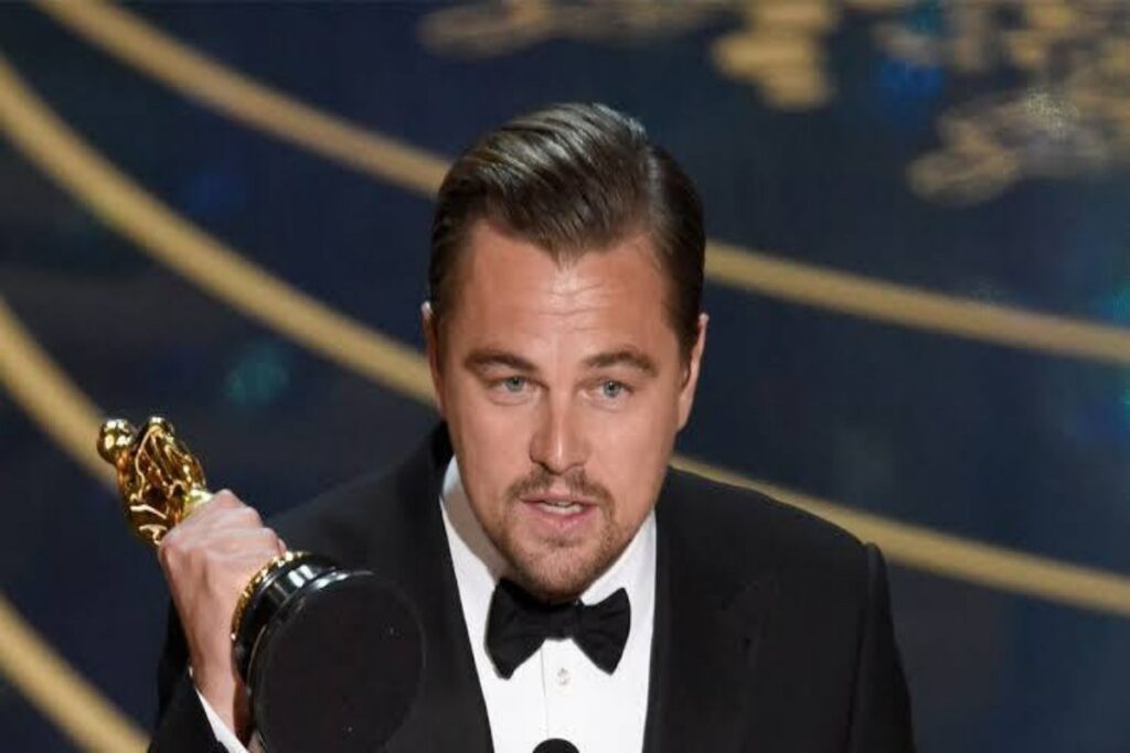 A picture of Leonardo DiCaprio at the Oscars