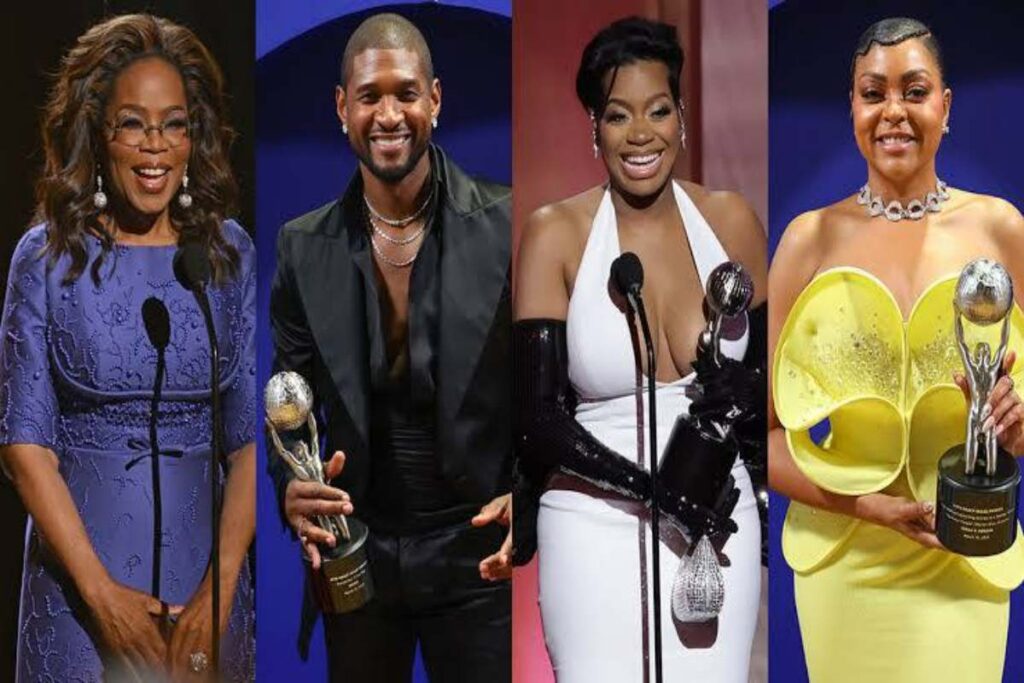 A picture of celebrities at the NAACP Image Awards