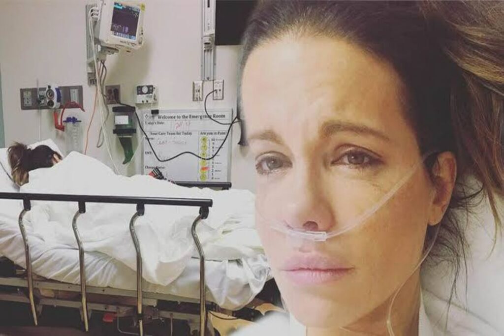 A picture of Kate Beckinsale at the hospital