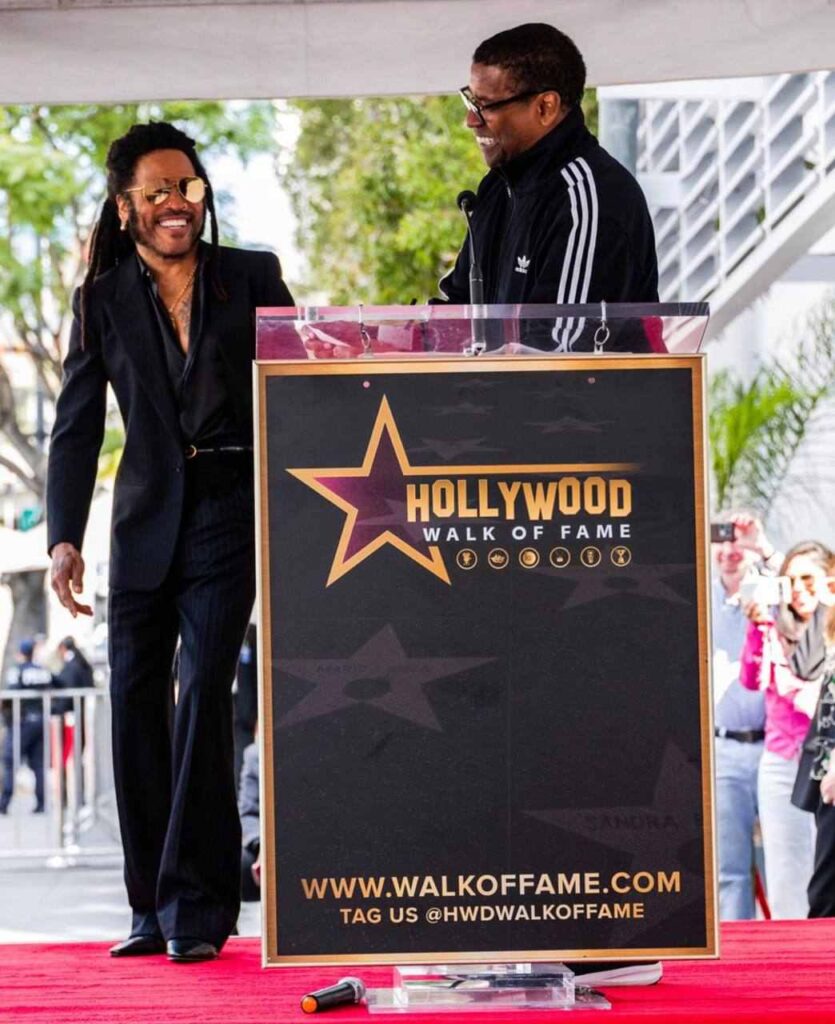 A Picture of Denzel Washington and Lenny Kravitz