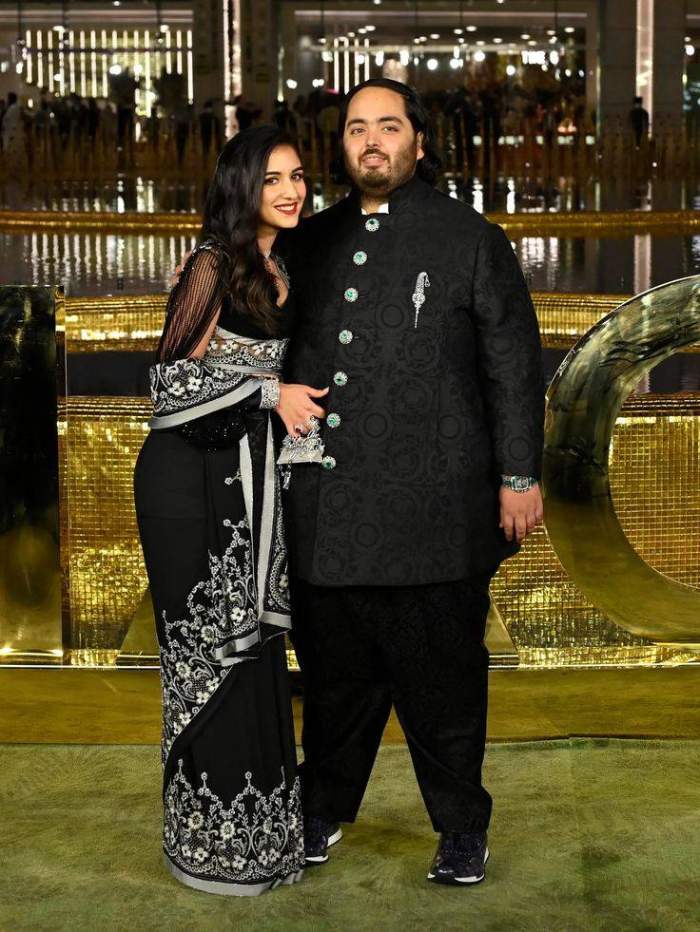 A picture of Anant Ambani and his wife