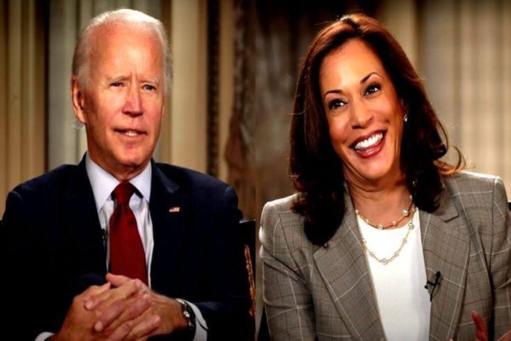 A picture of Joe Biden and Harris