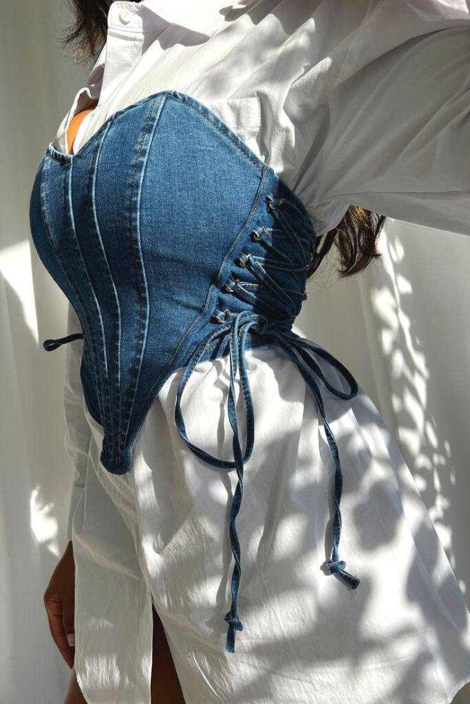 A picture of denim corset