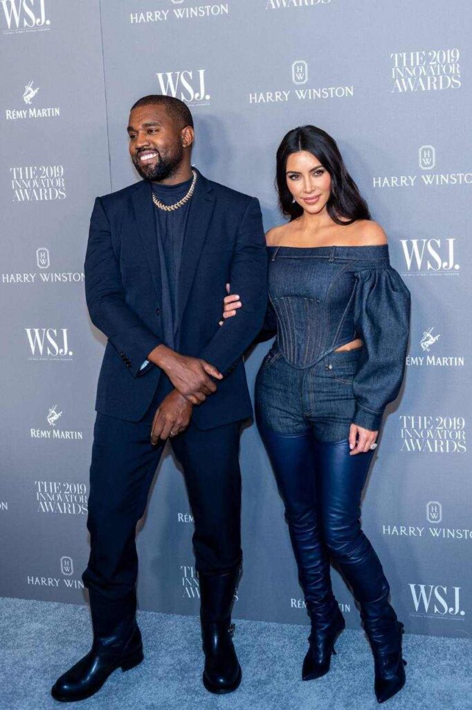 A picture of Ye and Kim Kardasian