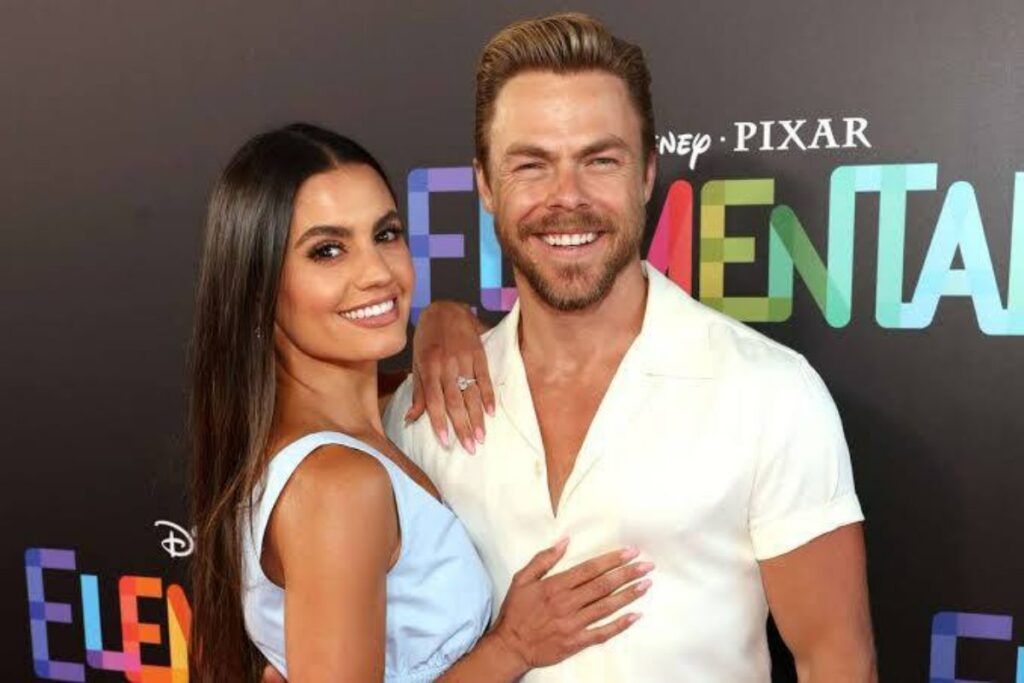 A picture of Derek Hough and his wife