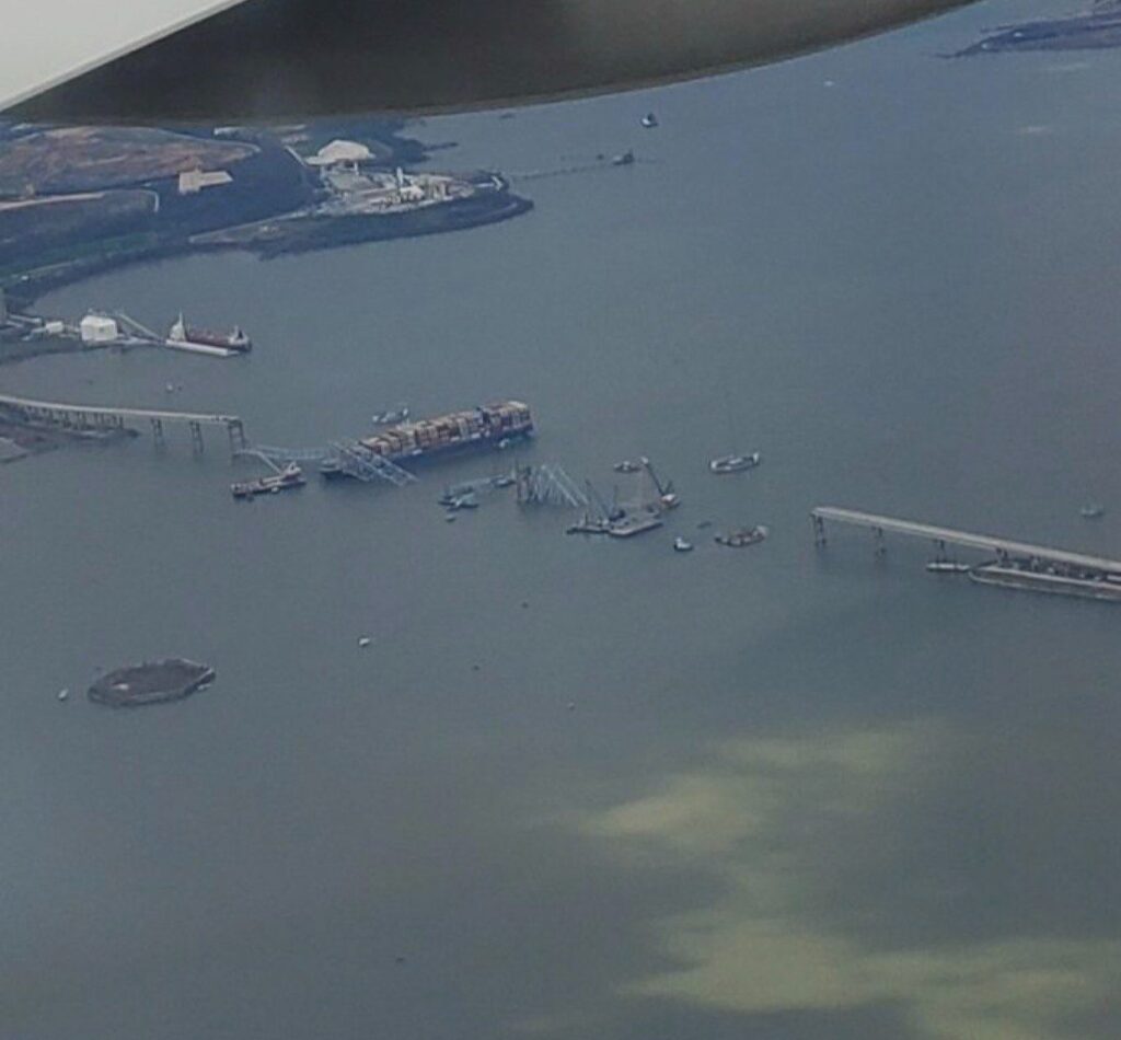 A picture of  Baltimore collapsed bridge