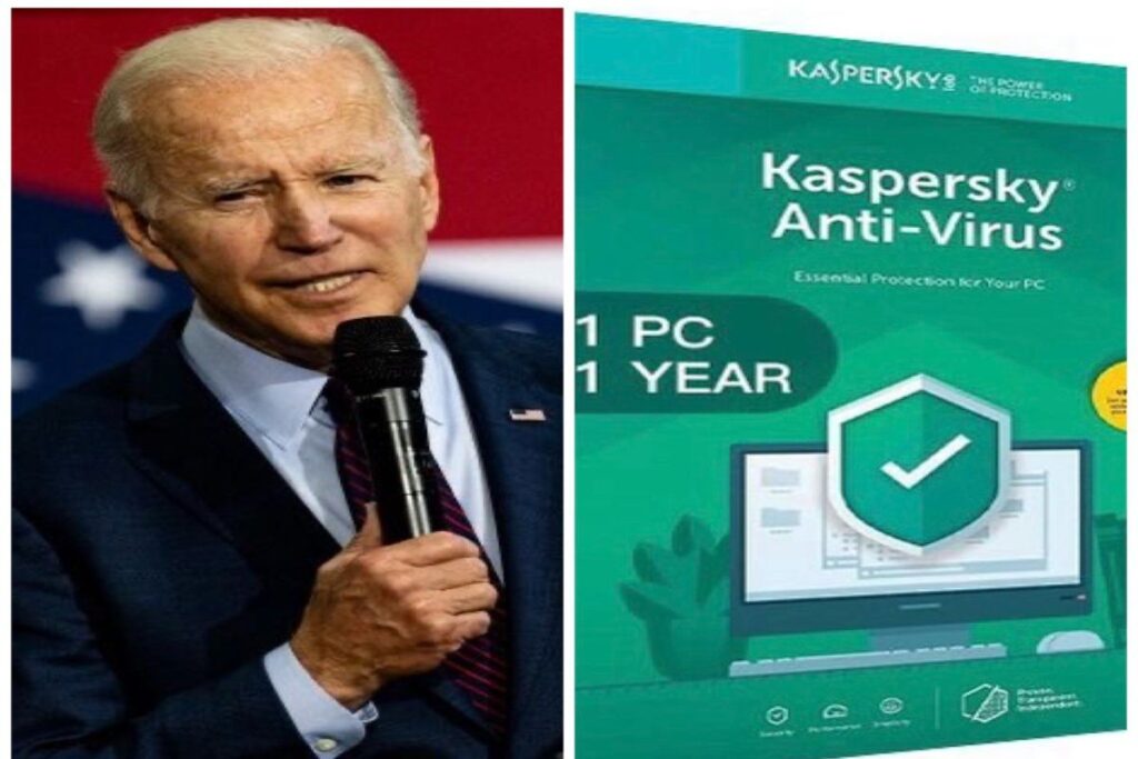 A picture of Biden and Kaspersky Lab software
