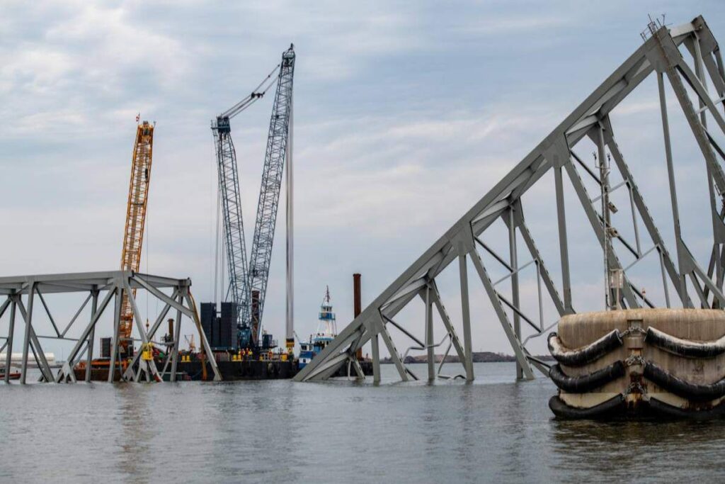 A picture of Baltimore collapsed bridge