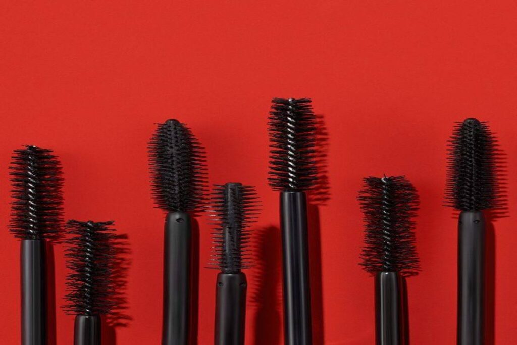 A picture of different mascara brushes