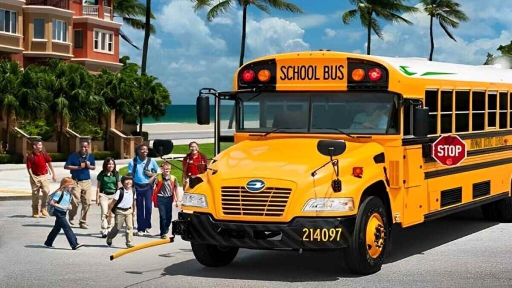 A picture of Student entering the school bus