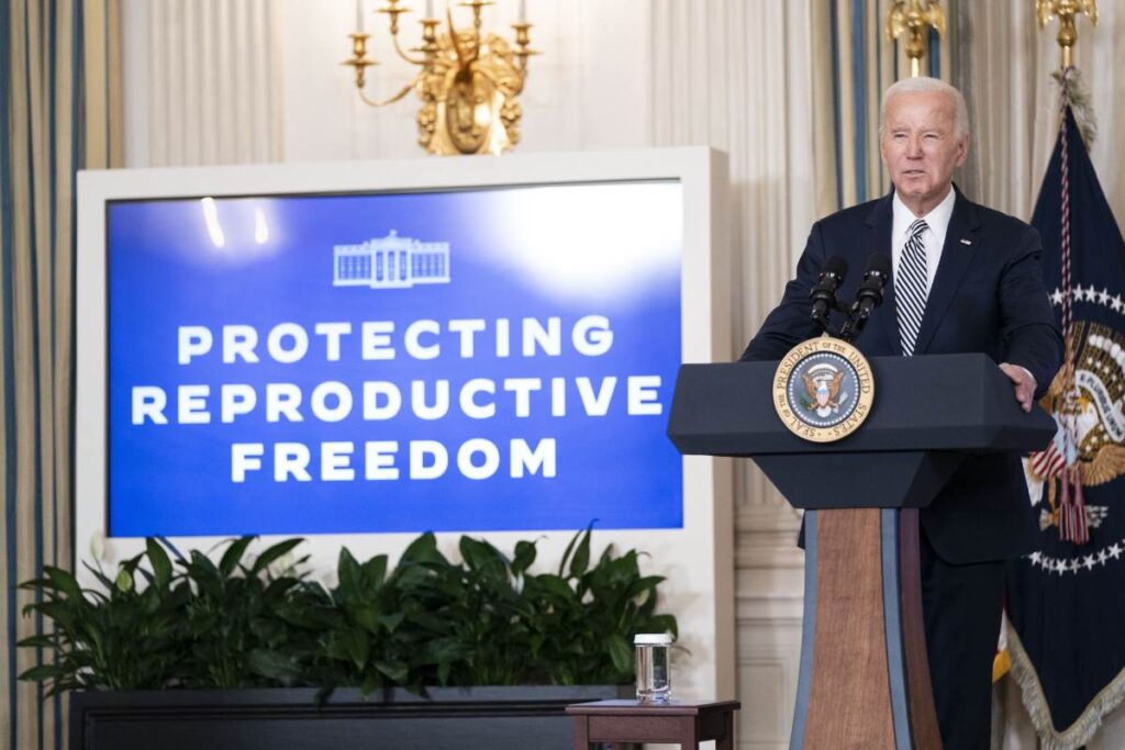 A Picture of Biden Campaigning Against Trump