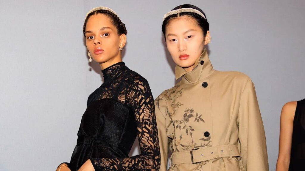 A Picture of Two Ladies from the Dior Runway Wearing Makeup