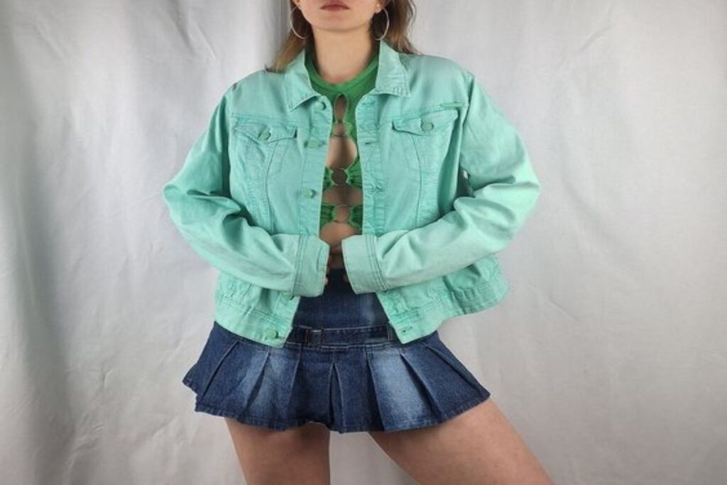 A Picture of a Model Rocking a Denim Jacket