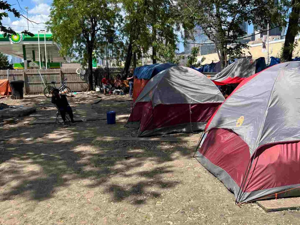 A Picture of Makeshift Shelters