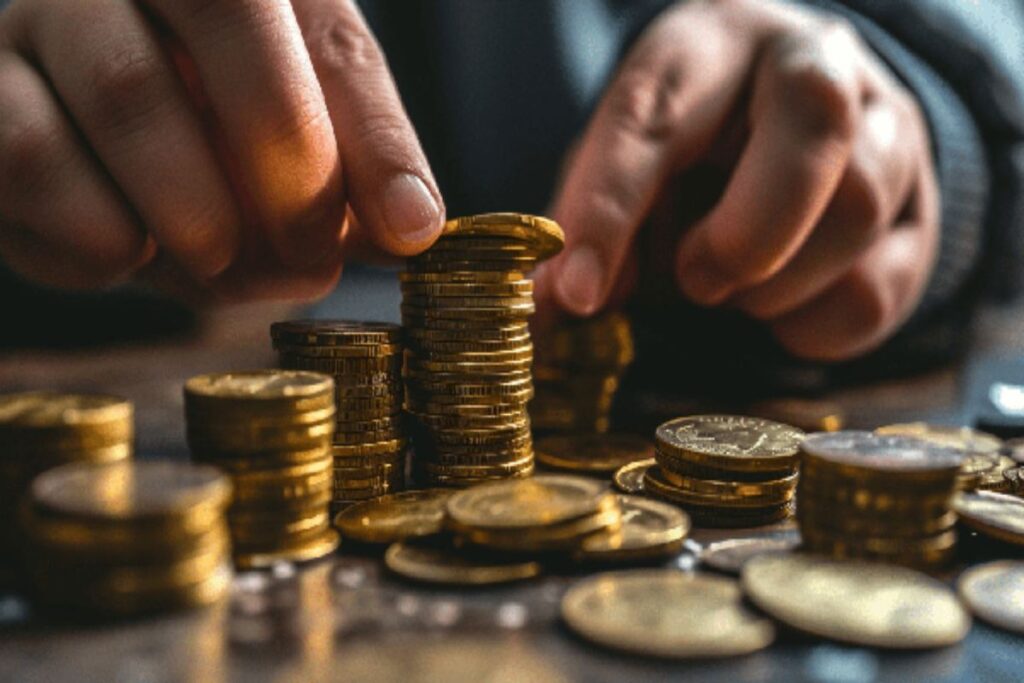 A Picture of a Hand and Coins