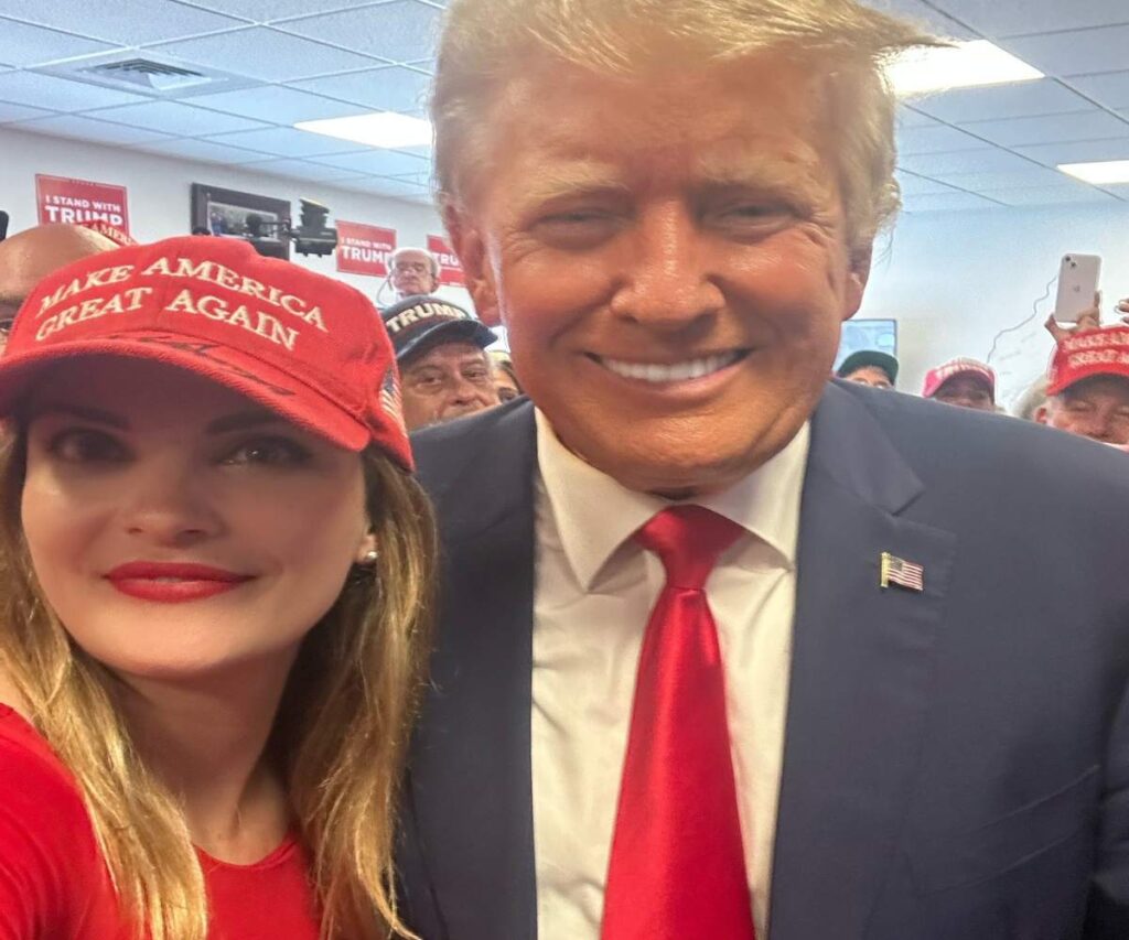 A Picture of a Woman and Donald Trump