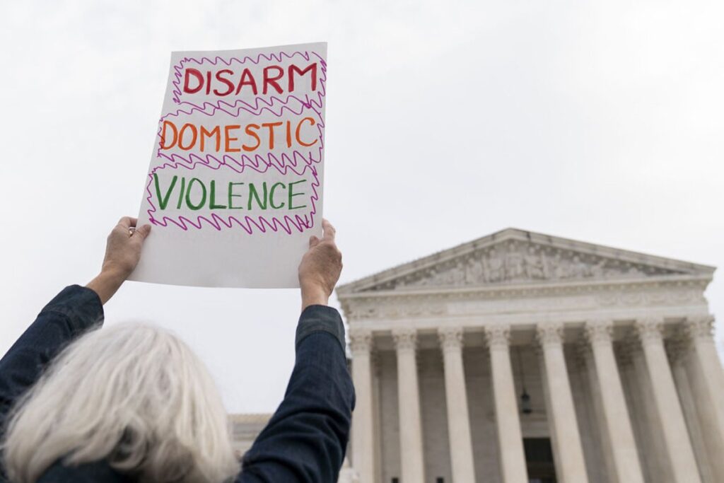 A Picture of a Protester at the Supreme Court