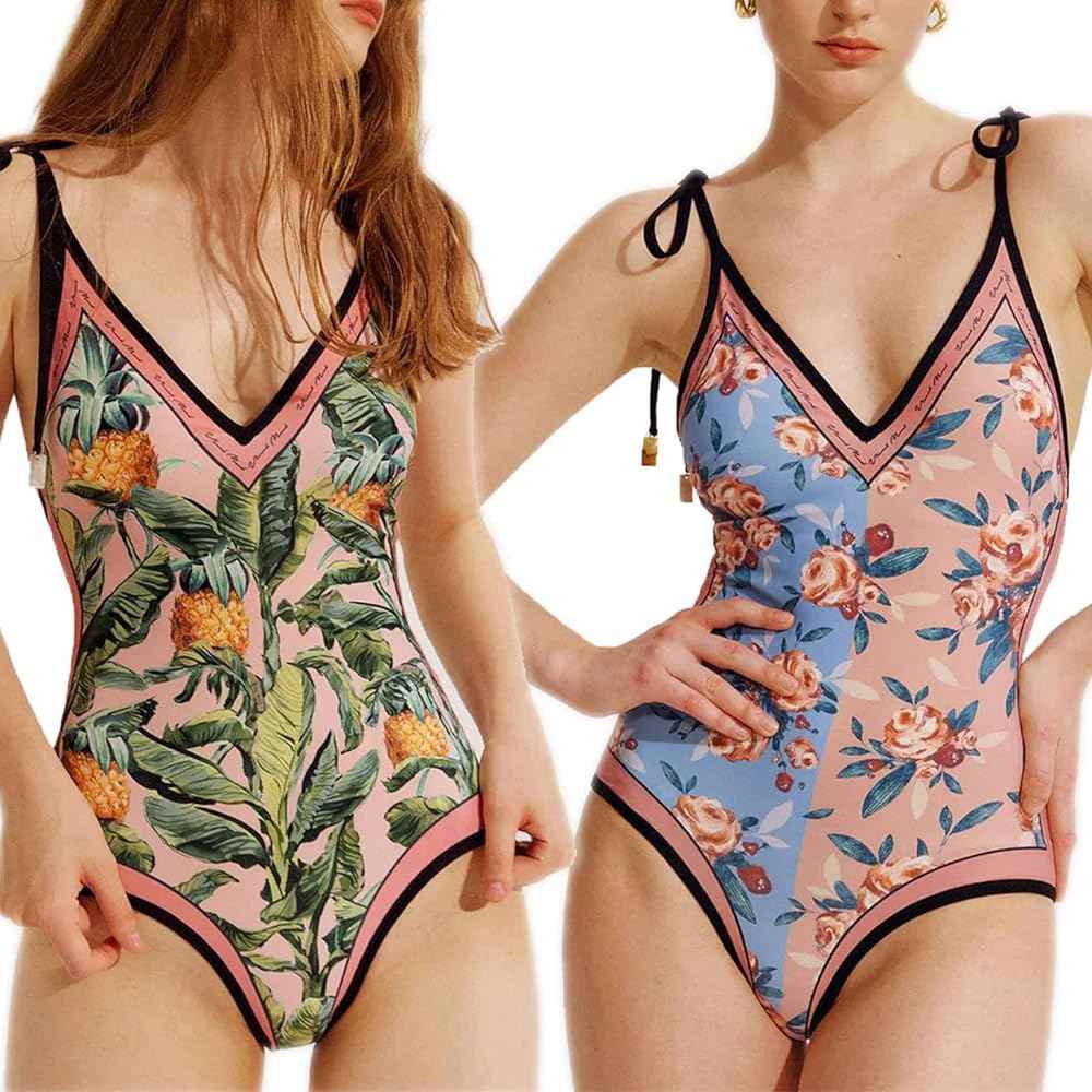 A Picture of Lhydaooq Reversible Vintage One-Piece Swimsuit