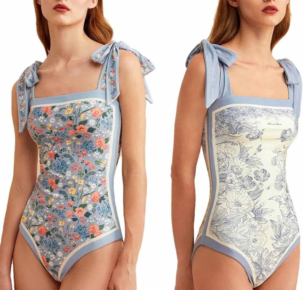 A Picture of Skays Reversible Floral One-Piece Bathing Suit