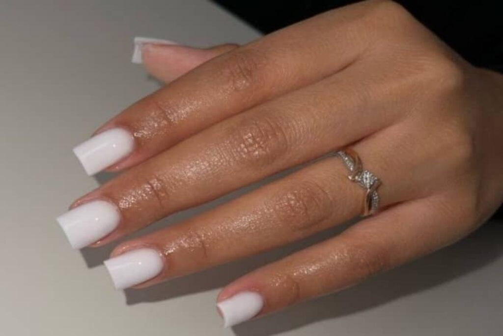  A picture of solid white nails