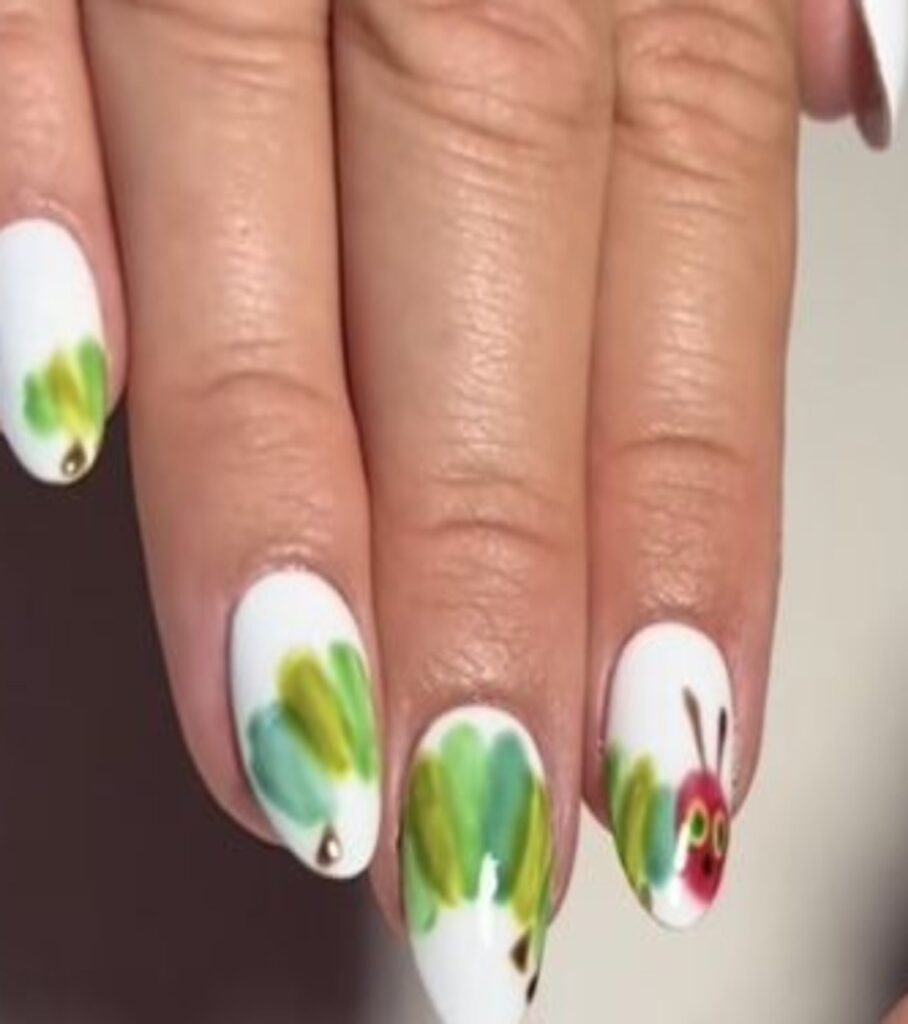 A picture of hungry caterpillar nails