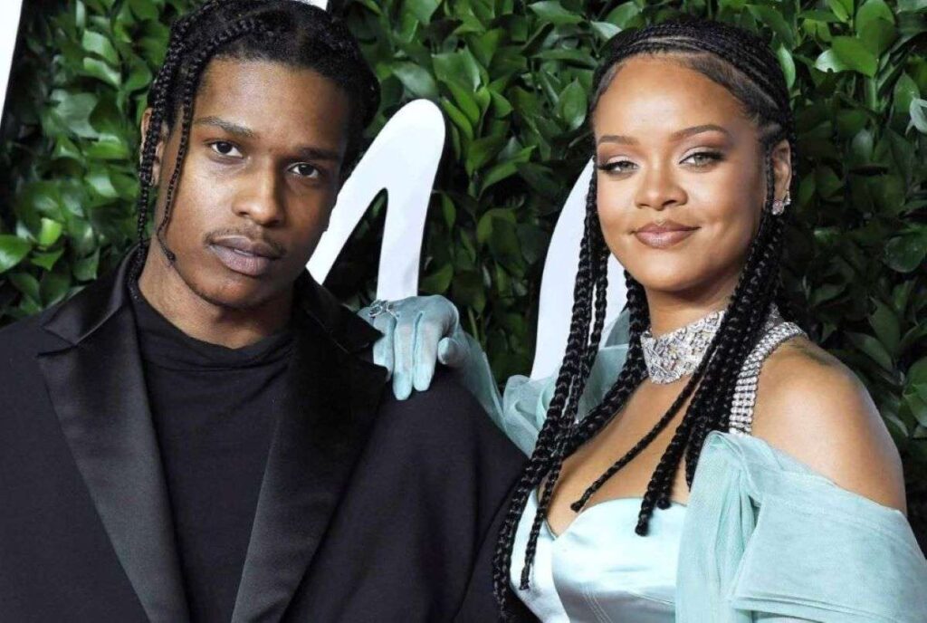 ASAP Rocky and Rihanna posing together