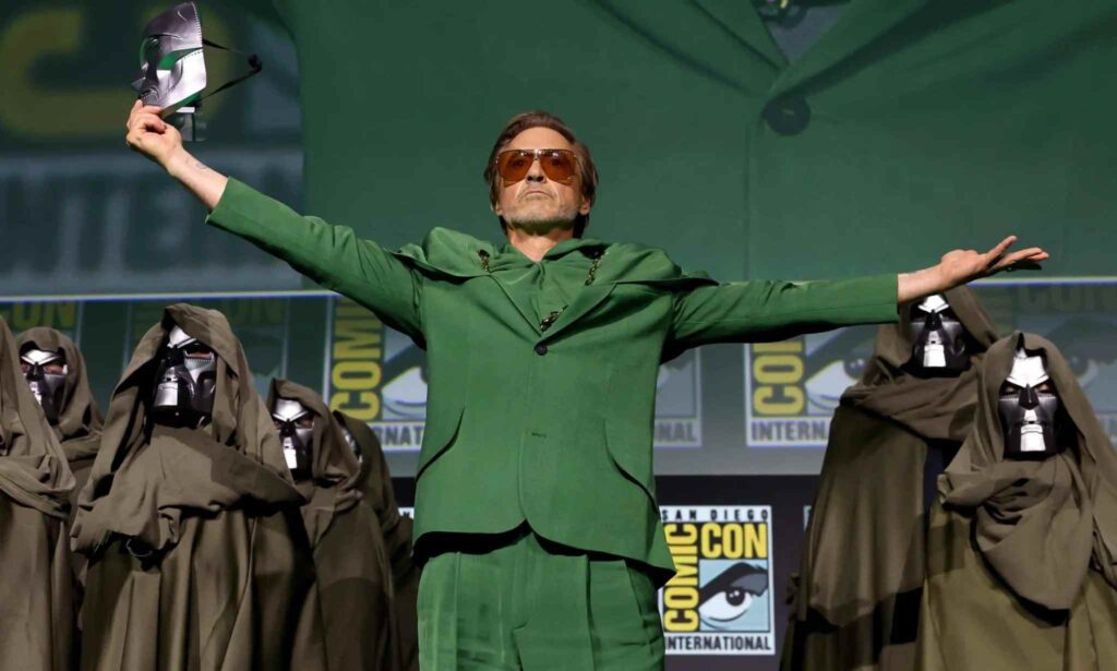 Robert Downey Jr. during hisreveal as Doctor Von Doom