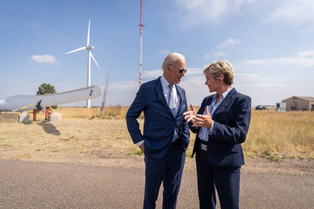 A Picture of Joe Biden in a Wind Energy Farm