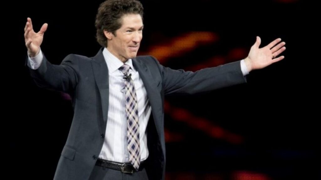 Joel Osteen in the middle of a sermon