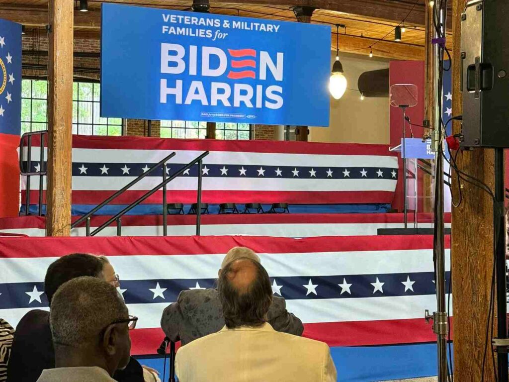 A Picture of the Biden Harris Campaign Which Opposes the Project 2025