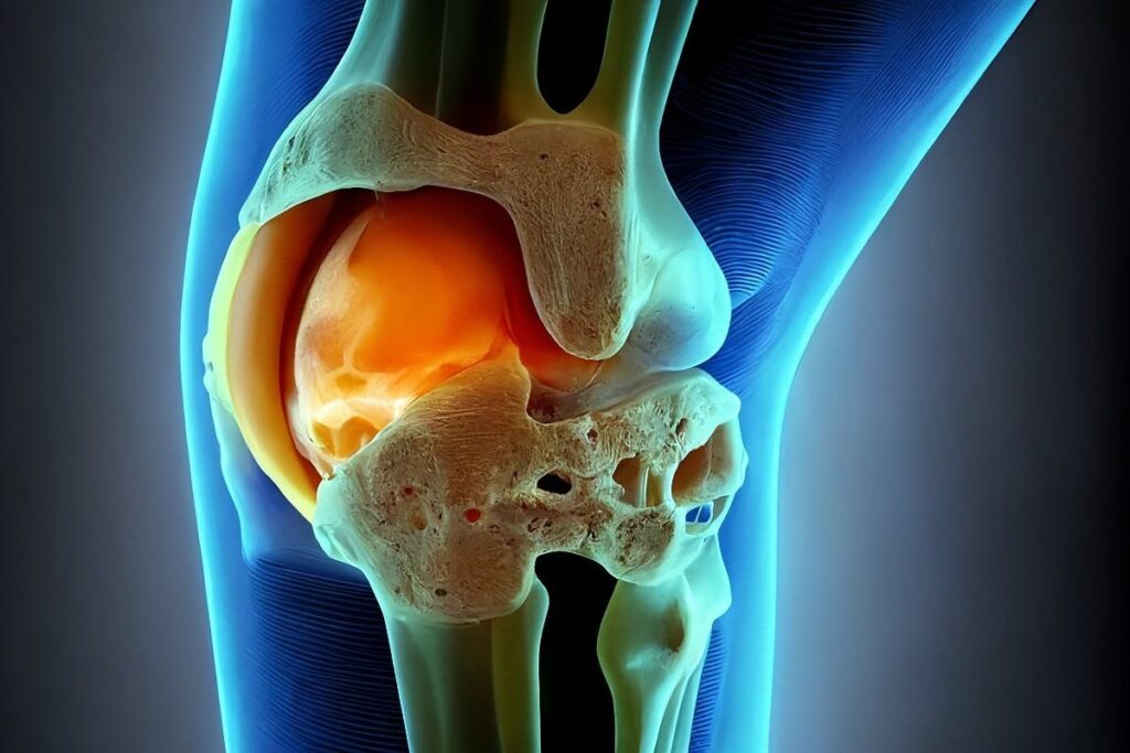 An xray showing knee arthritis