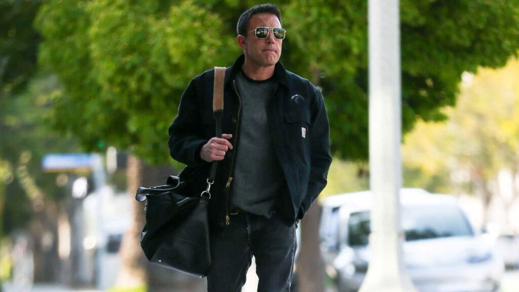 Ben Affleck pictured in public with a bag over his shoulder