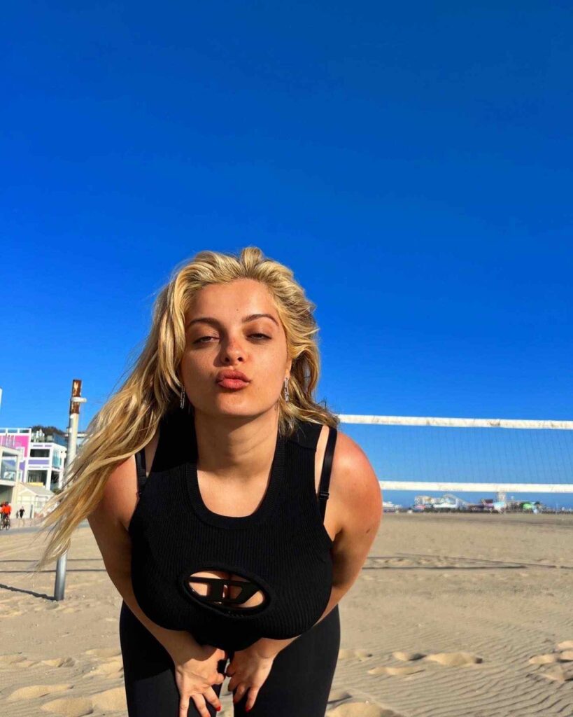 Bebe Rexha puckering her lips for the camera