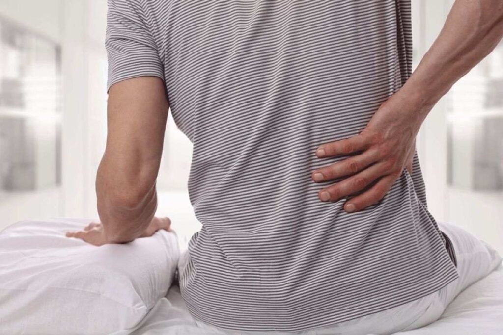 A man suffering from low backpain