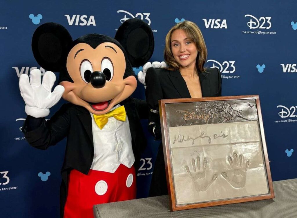 Miley Cyrus at the D23 event where she was named a Disney Legend