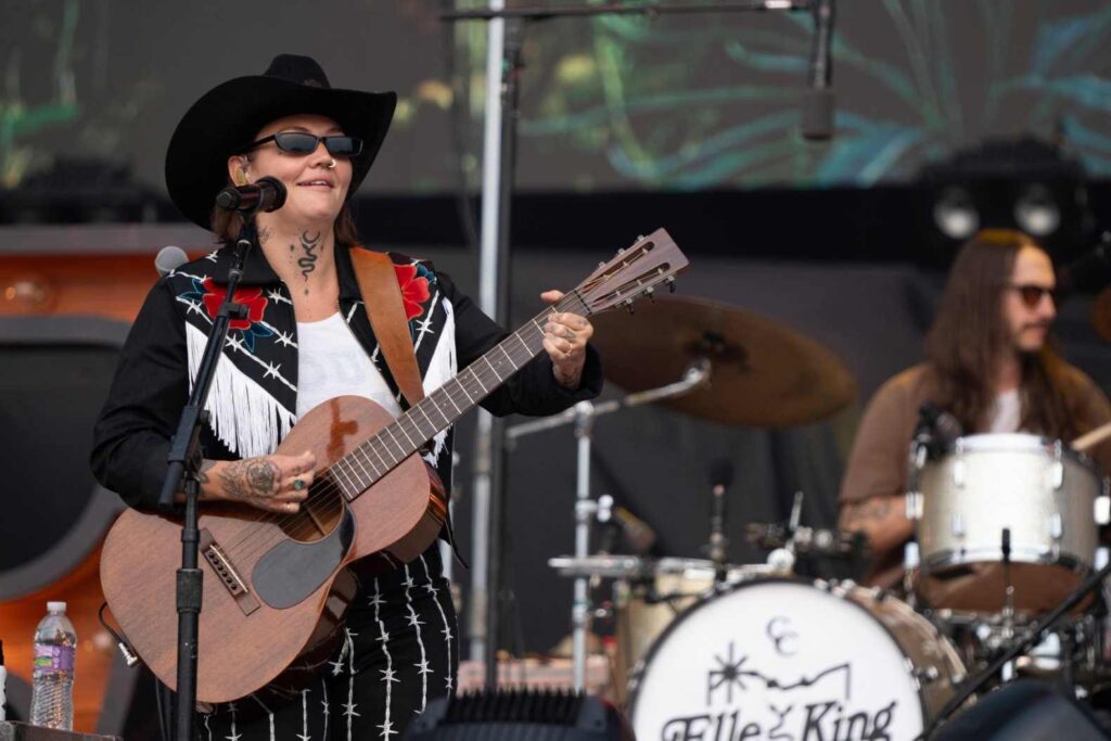 Elle King on stage with her band