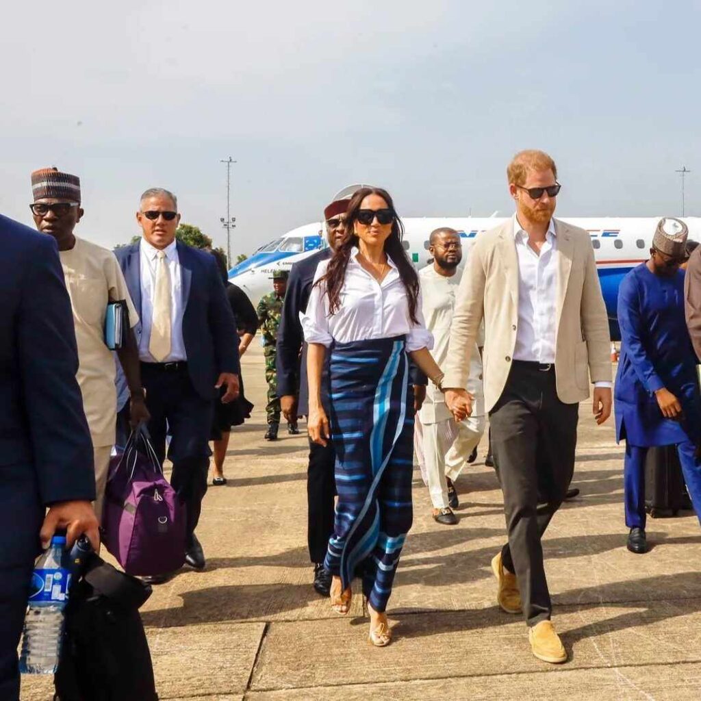 A shot taken during Harry and Meghan's trip to Nigeria