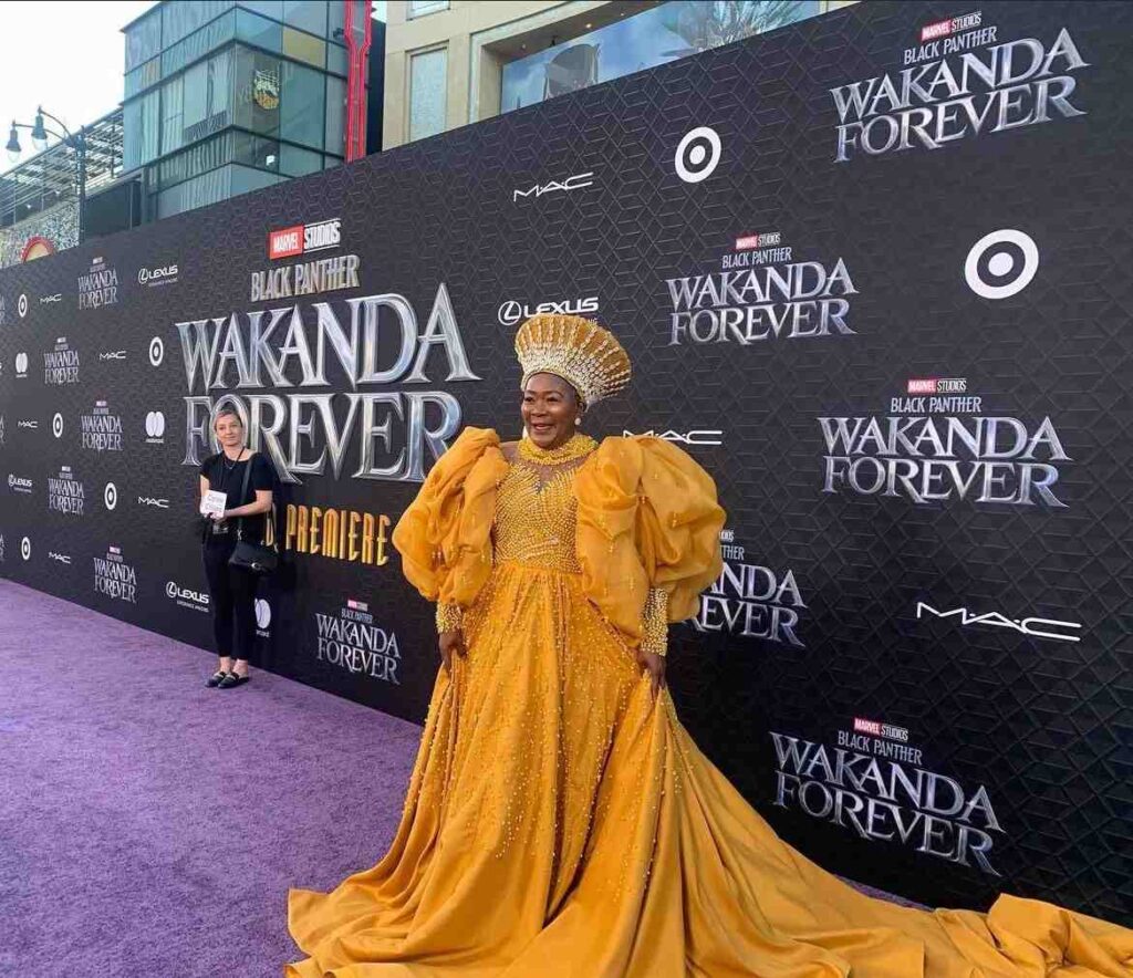 Connie Chiume on a red carpet