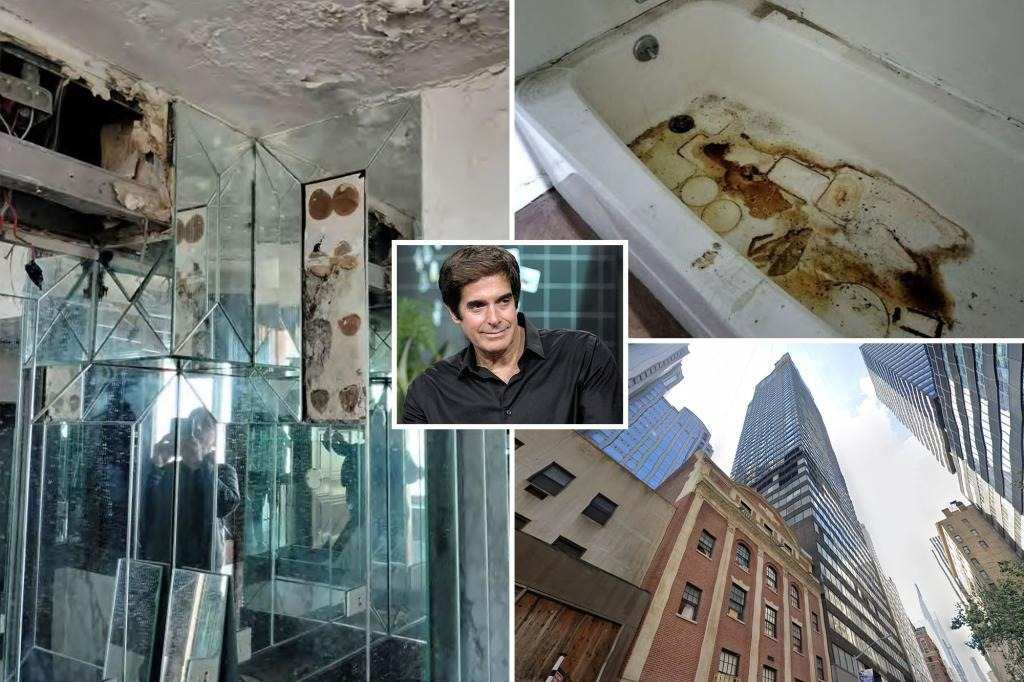 A collage of shots showing Copperfield's damaged condo in NYC