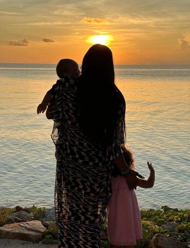 Naomi Campbell with her kids