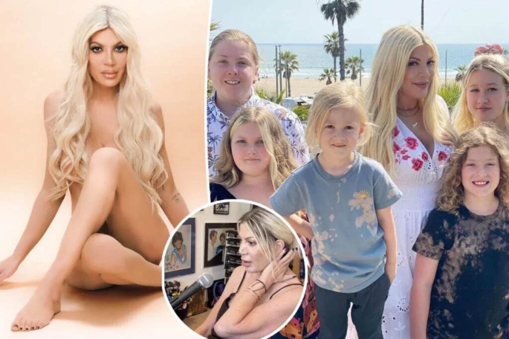 A Picture of Tori Spelling and Kids