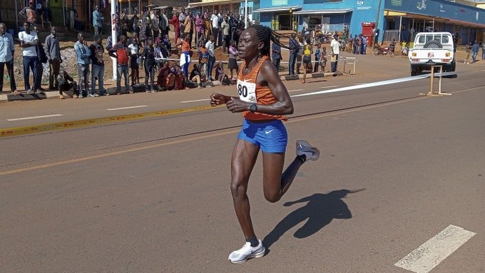 Rebecca Cheptegei captured during a run