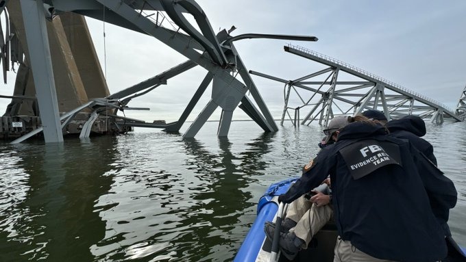 Highly trained FBI agents on the scene of the Francis Scott Key bridge collapse