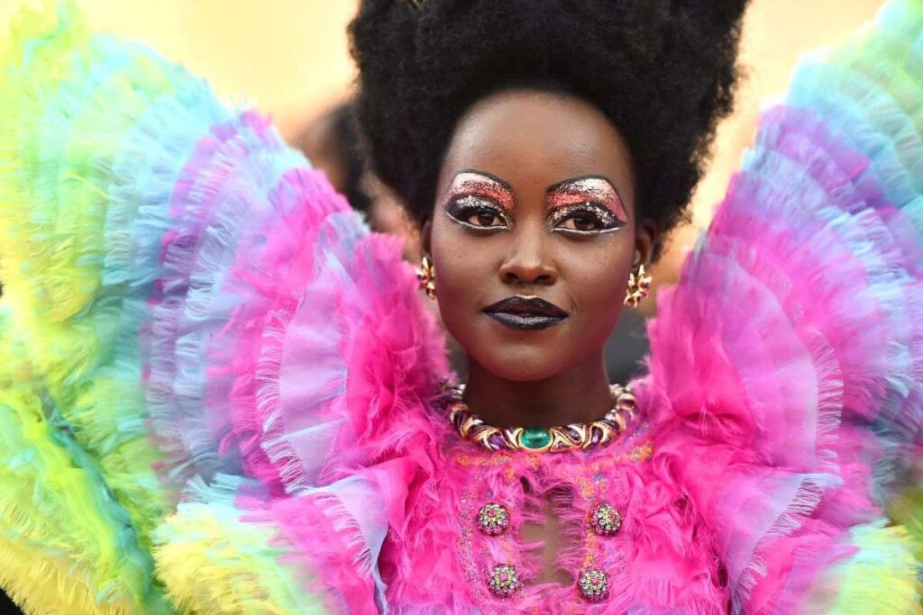 Lupita Nyong'o in a colourful ensemble