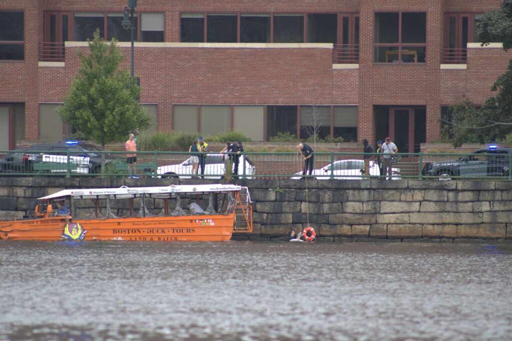 A Picture of a Rescue By Boston Duck Boat Captains