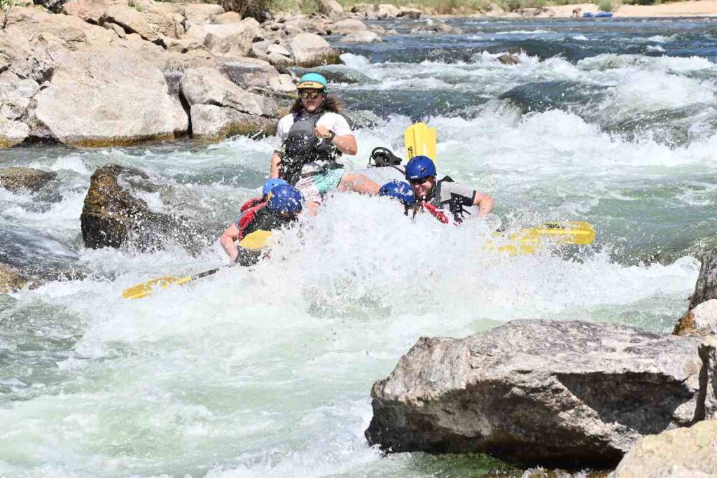 A Picture of Rafters in a River 