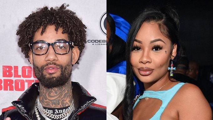 A collage of PnB Rock and Stephanie Sibounheuang