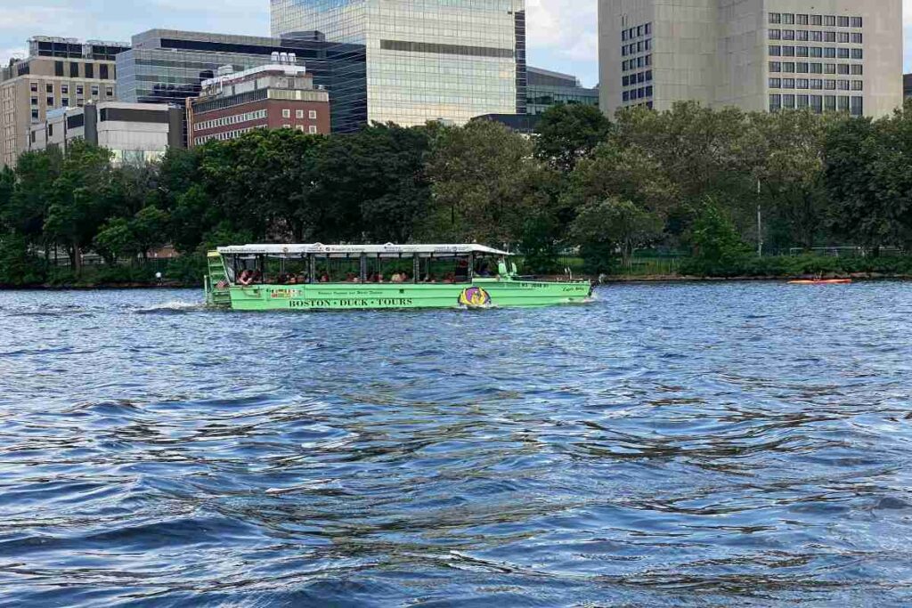 A Picture of a Kind of Boat Driven By Boston Duck Boat Captains